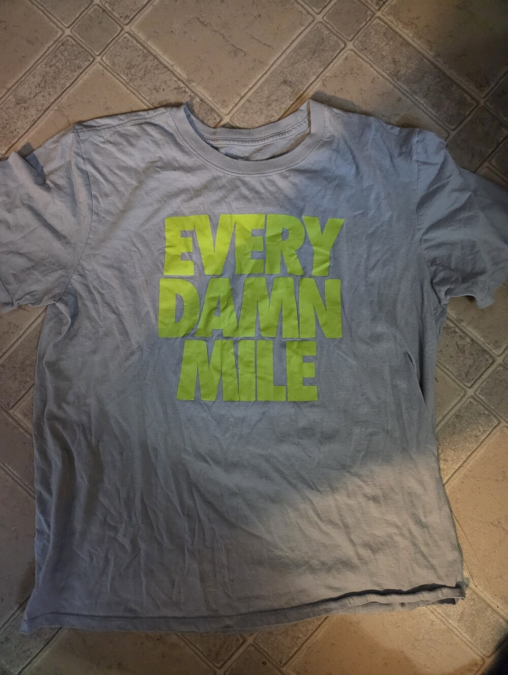 Nike Light Blue Short Sleeve Tee with Neon Yellow Graphic